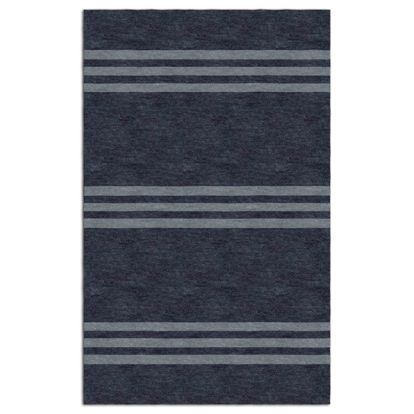 Longshore Tides Corbin Stripes HandTufted Wool Gray Area Rug Wayfair